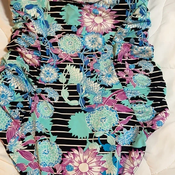 Sunseeker teal floral one piece women’s swimsuit size 14 - Picture 6 of 12